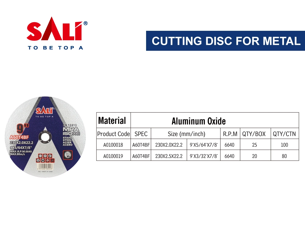 Sali 9inch 230*2.0*22mm Professonal Quality Metal Cutting Disc