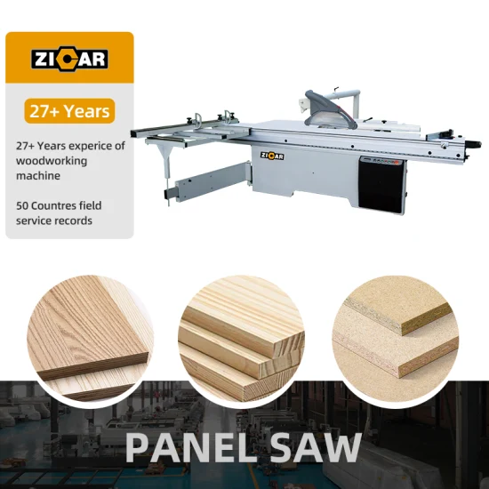 ZICAR Holzbearbeitungs-Formatkreissäge mit Digitalanzeige und elektrischem Hub