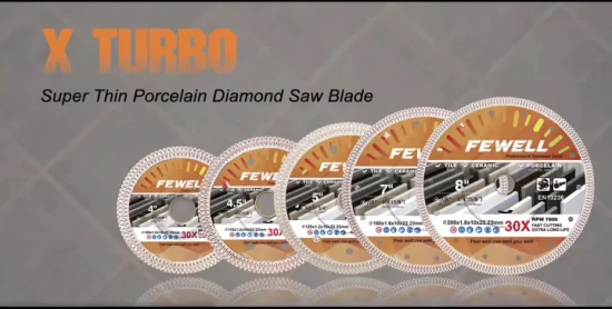 Heißpresse 4,5 Zoll 115 * 10 * 22,23 mm 1,2 Dicke super ultradünnes Turbo-Diamantscheibensägeblatt zum Schneiden von Keramikfliesenporzellan